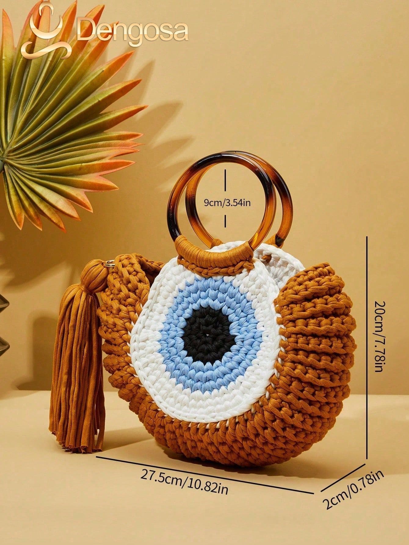 Bolsa de Crochê Olho Grego - 5 Cores e Design Exclusivo