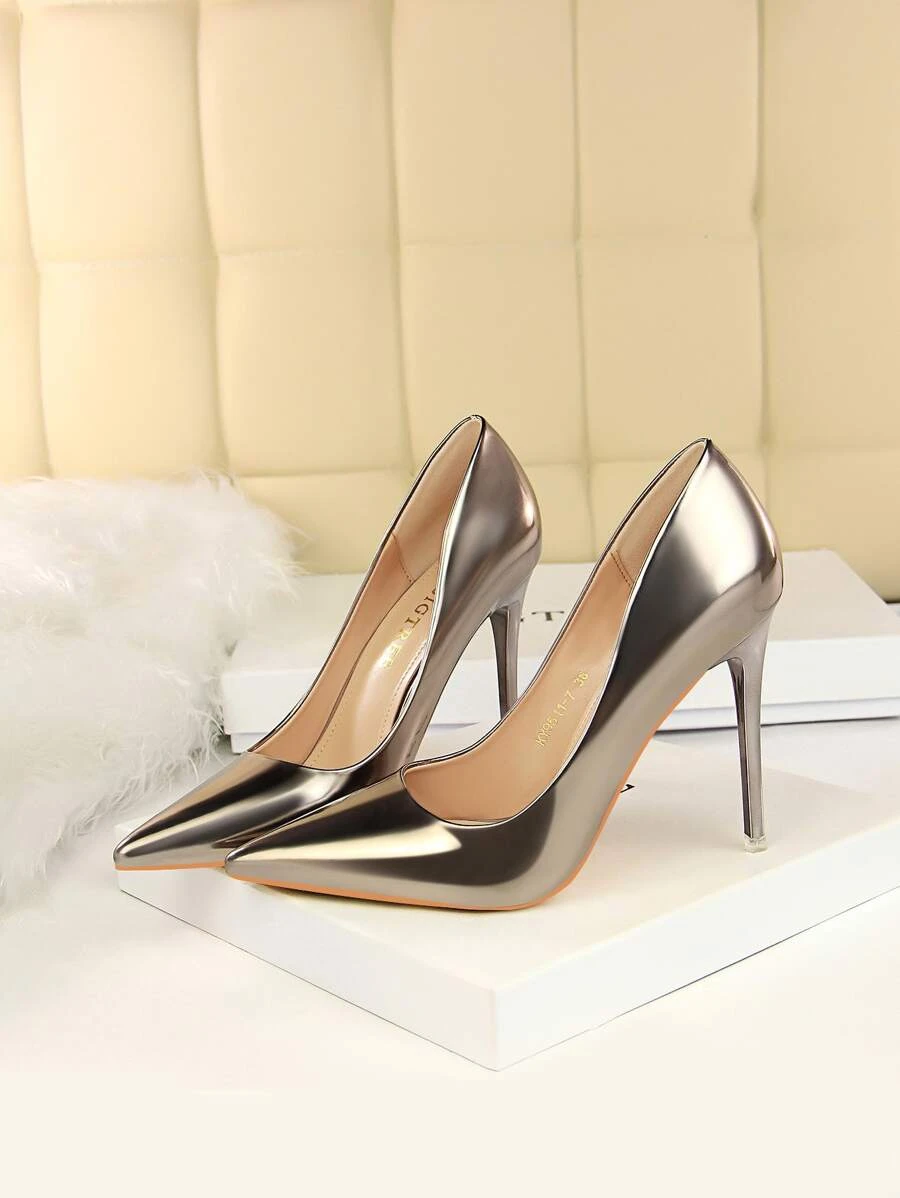 Scarpin de salto alto simples - Moda europeia e americana