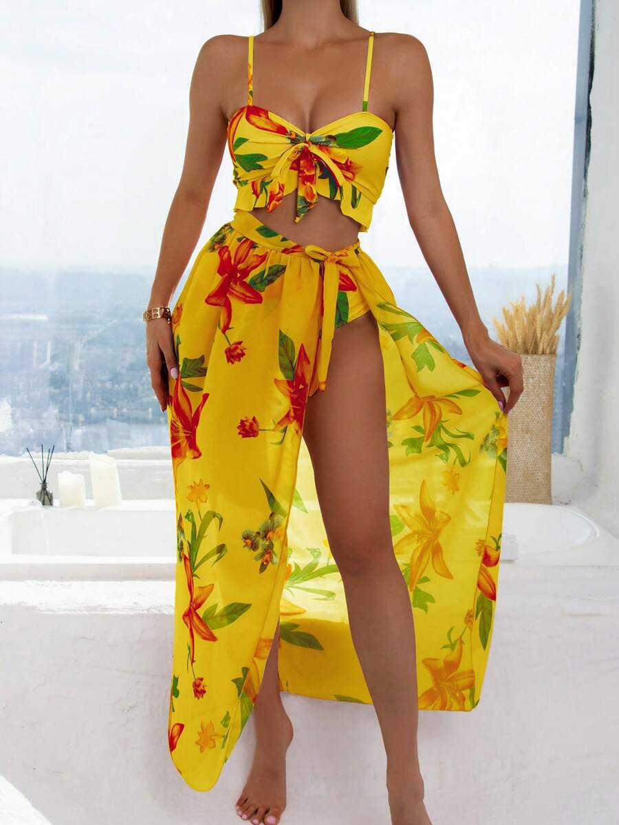 Biquíni Floral 3 Peças - A essência atual do verão