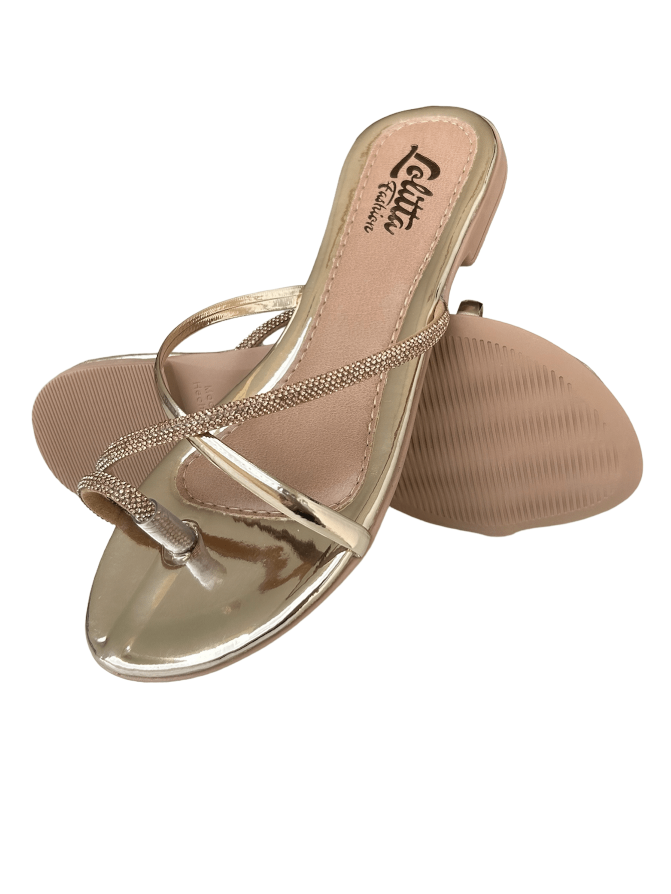 Sandália Rasteira com Strass – 5 Cores e Tamanhos 34–40