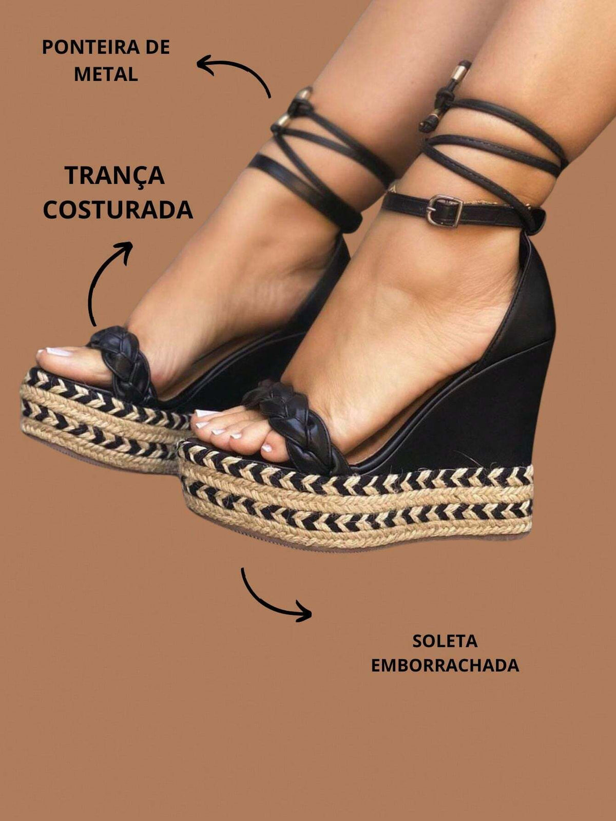 Salto Plataforma 12cm – Conforto e Estilo | Disponível em 3 Cores