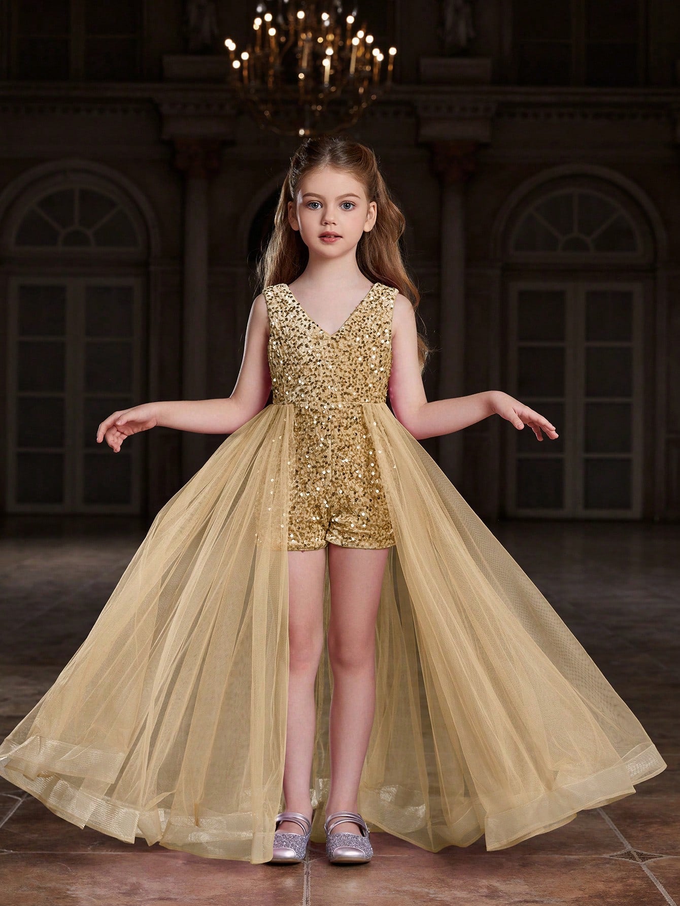 Macacão Infantil para Festa com Lantejoulas – 2 Cores Lindas