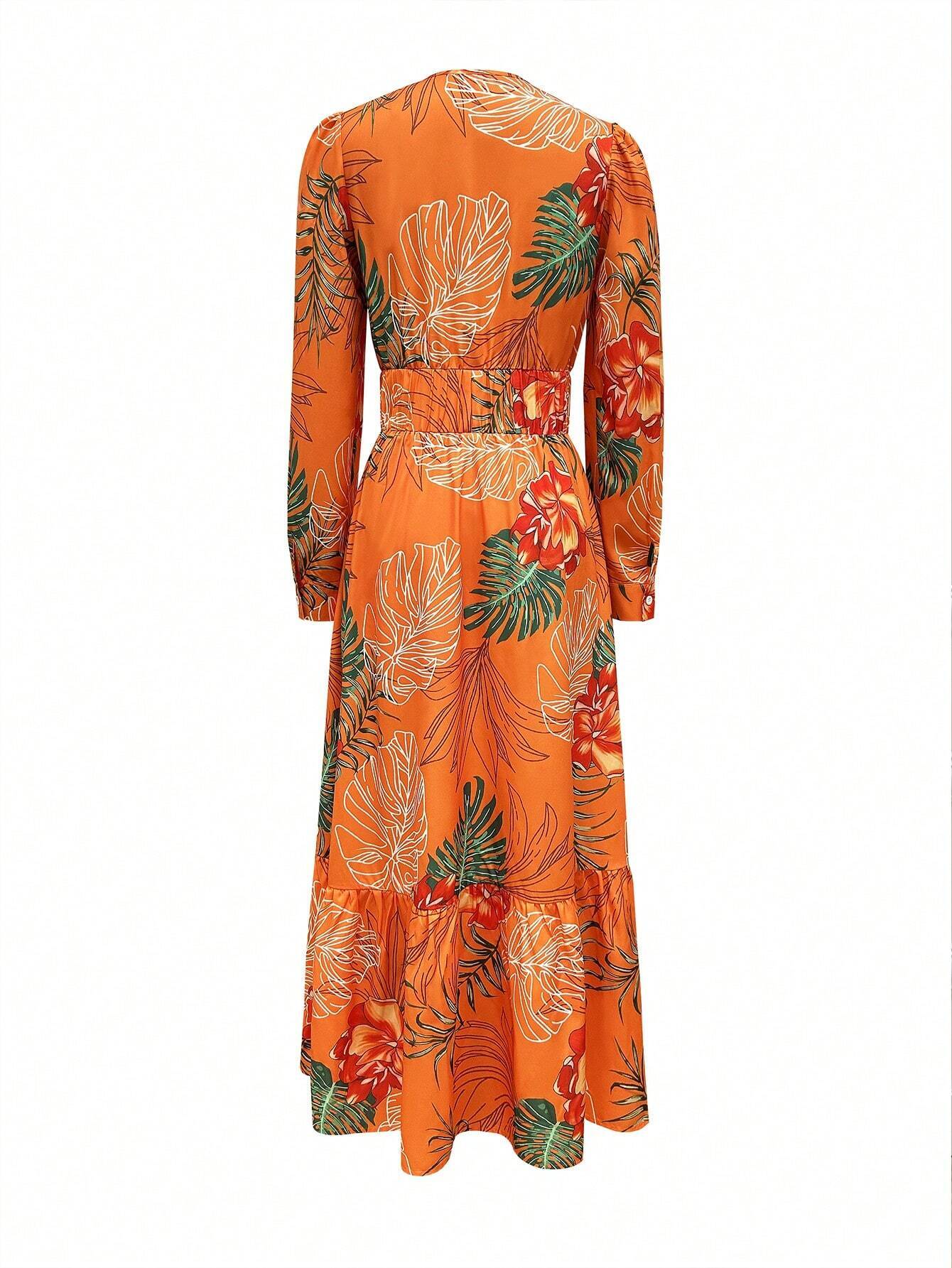 Vestido Longo Estampa Tropical – O Look Perfeito para Suas Férias!