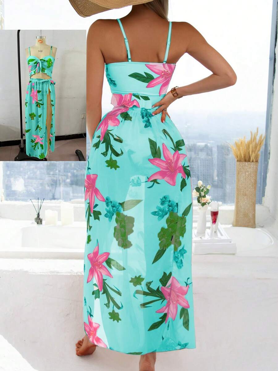 Biquíni Floral 3 Peças - A essência atual do verão