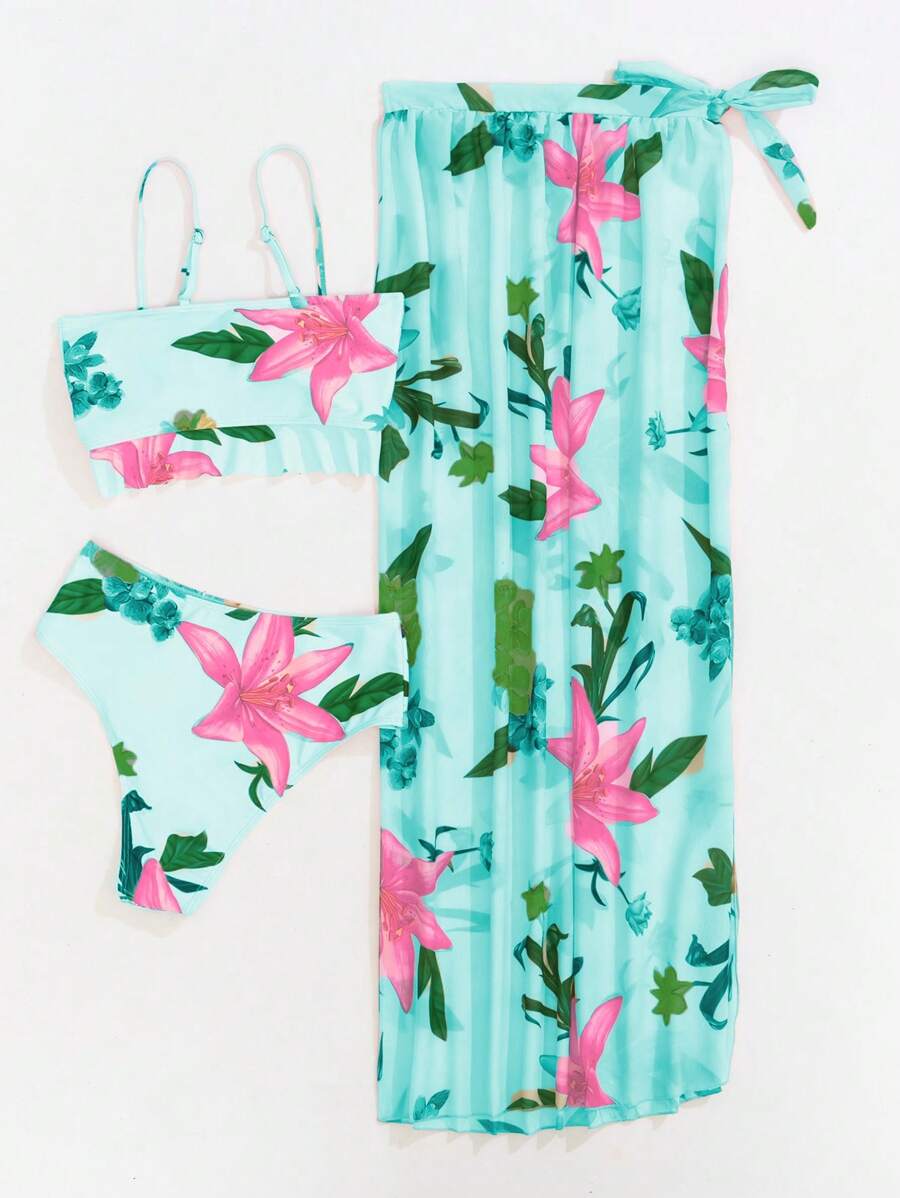 Biquíni Floral 3 Peças - A essência atual do verão