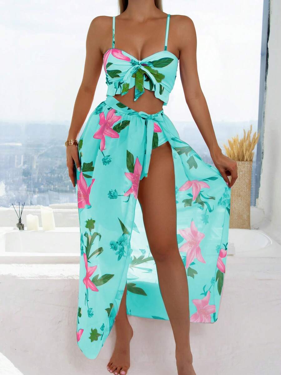 Biquíni Floral 3 Peças - A essência atual do verão