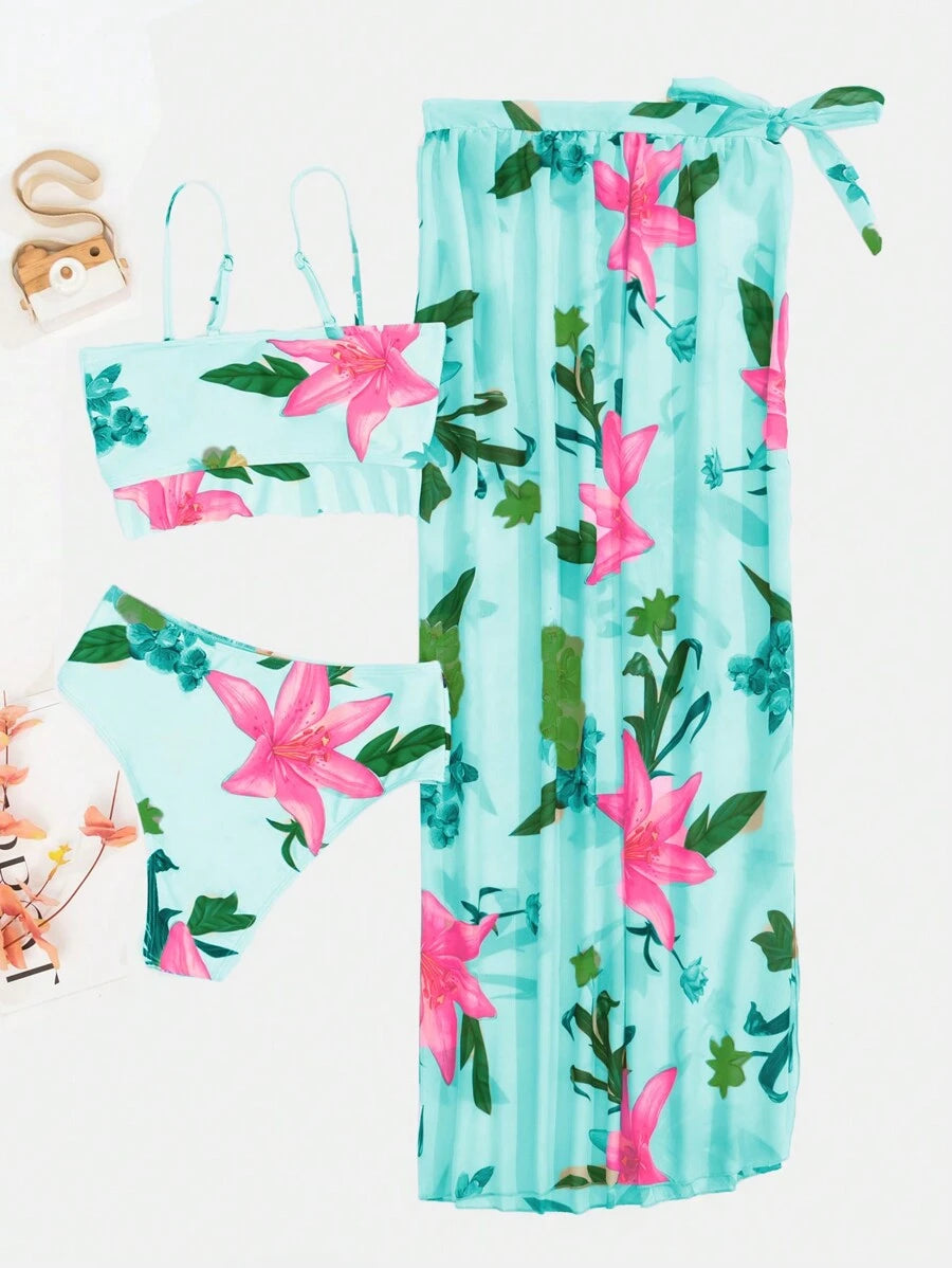 Biquíni Floral 3 Peças - A essência atual do verão