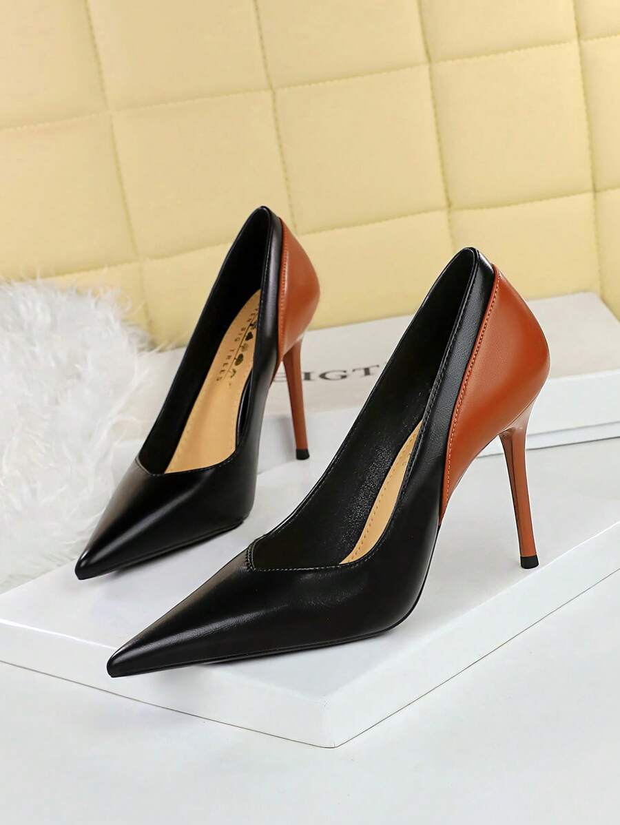 Scarpin de salto alto simples - Moda europeia e americana
