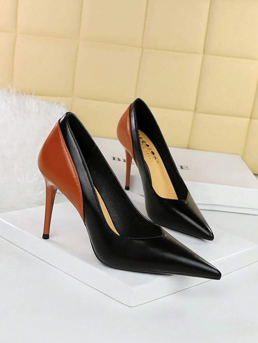 Scarpin de salto alto simples - Moda europeia e americana