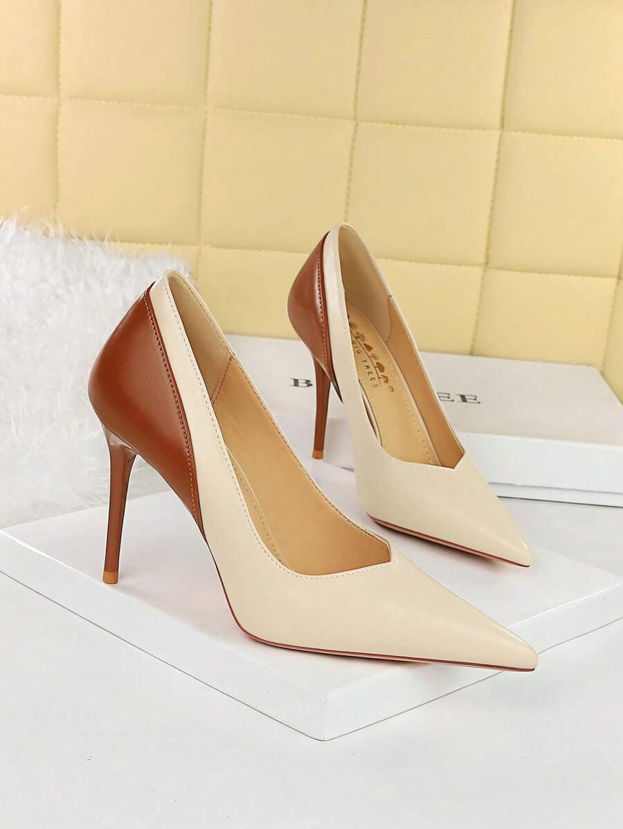 Scarpin de salto alto simples - Moda europeia e americana