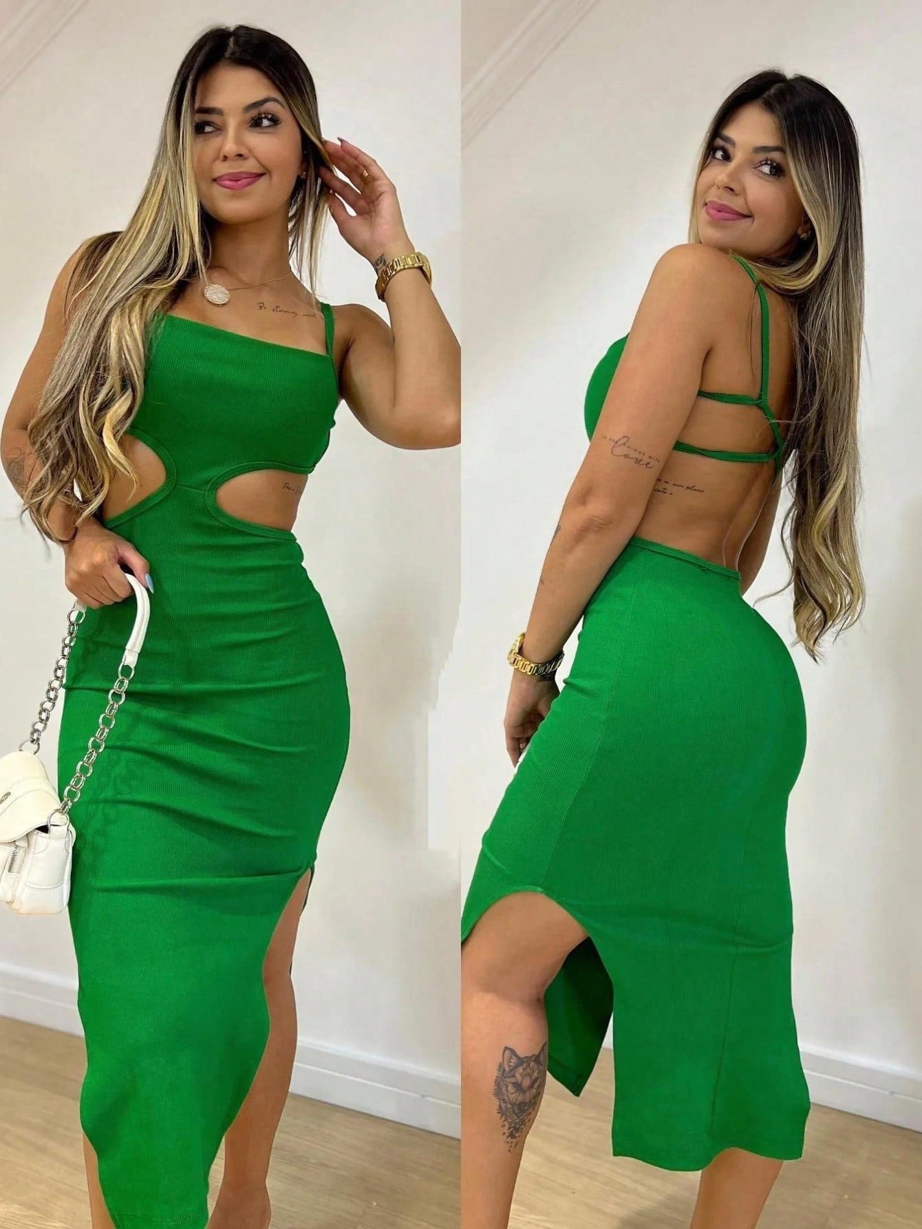 Vestido Midi com Fenda – 9 Cores para Arrasar!