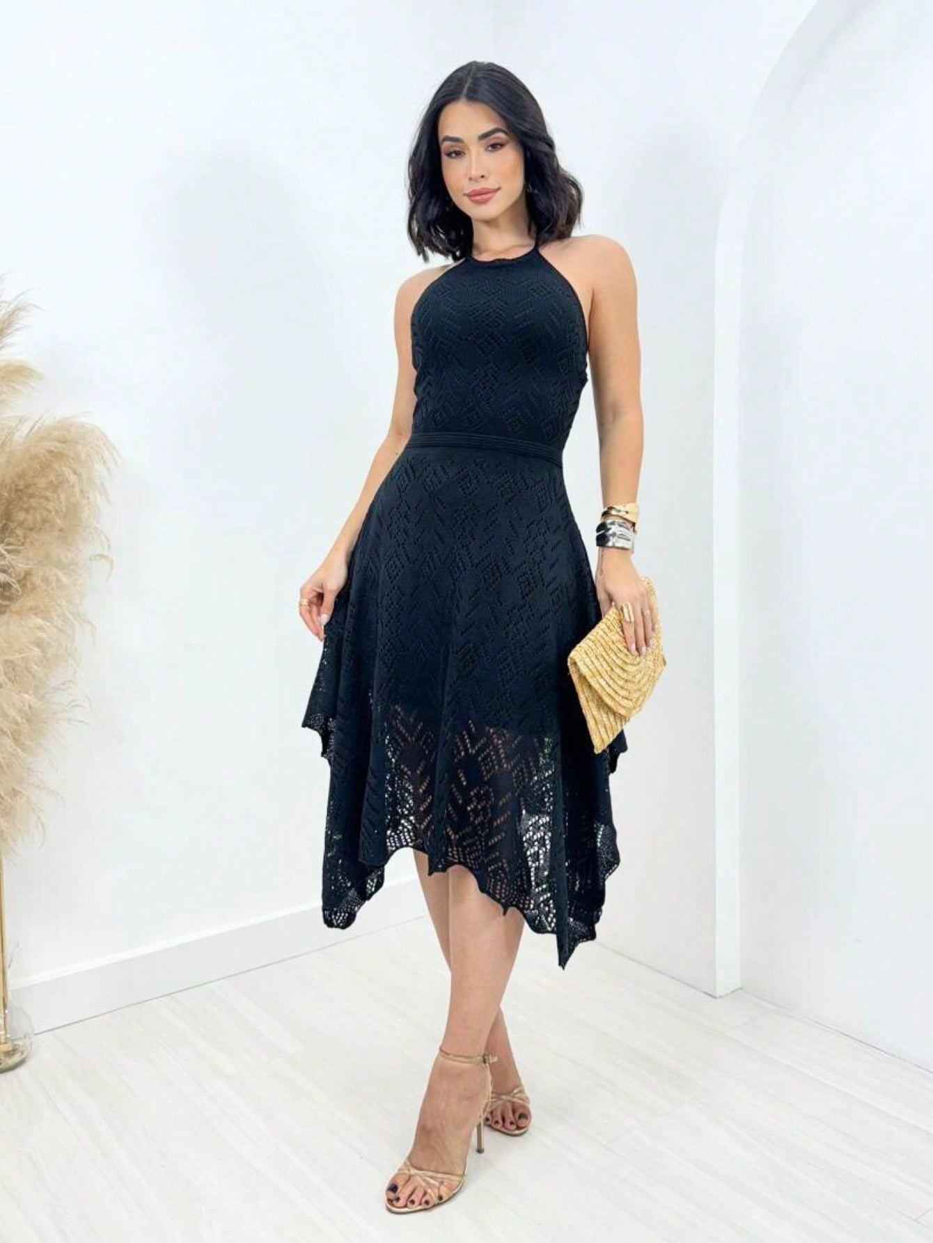 Vestido Midi Crochê Rendado – 7 Cores para Arrasar!