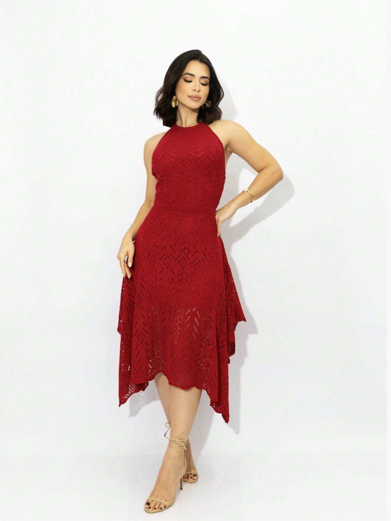 Vestido Midi Crochê Rendado – 7 Cores para Arrasar!