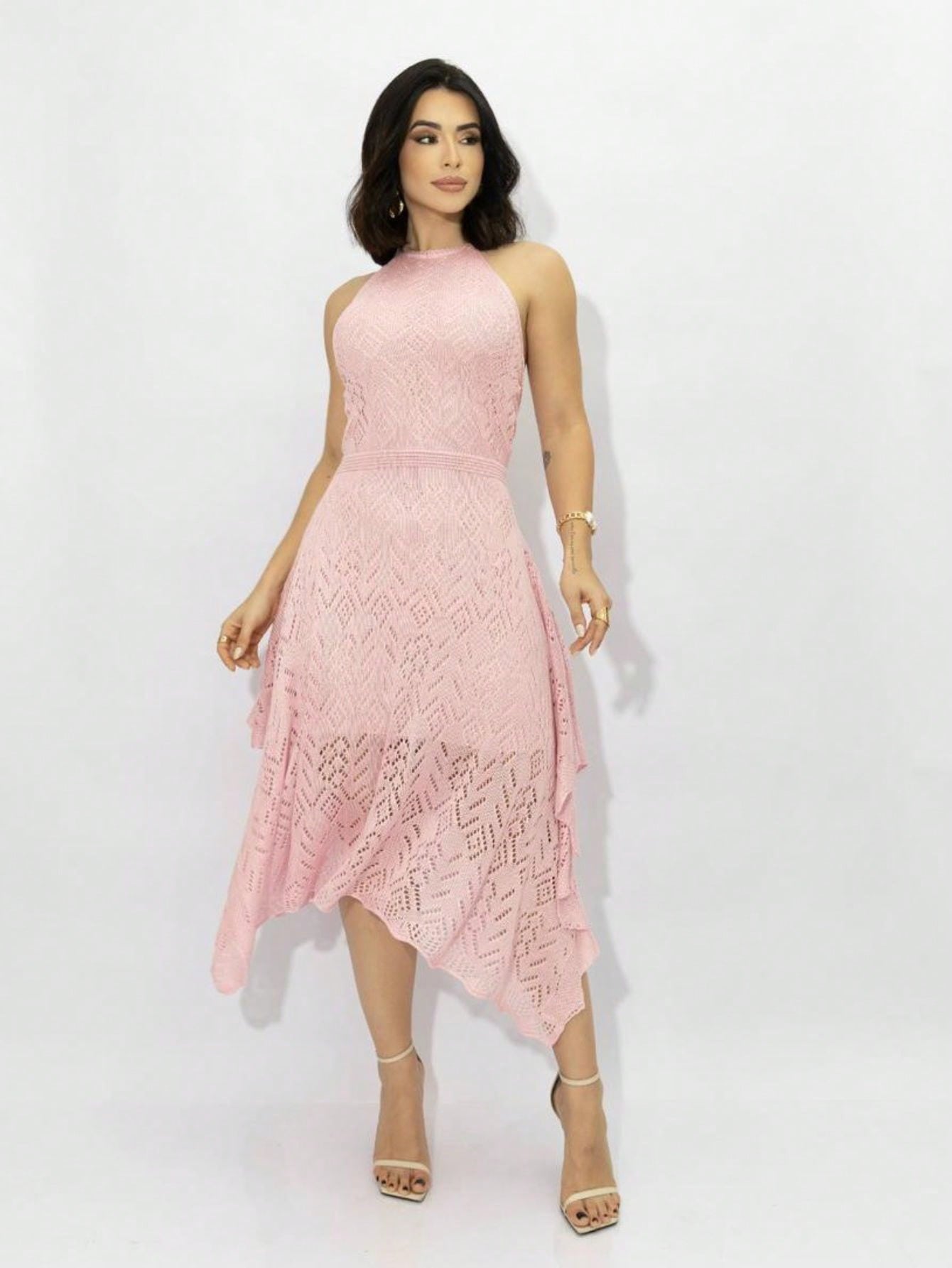 Vestido Midi Crochê Rendado – 7 Cores para Arrasar!