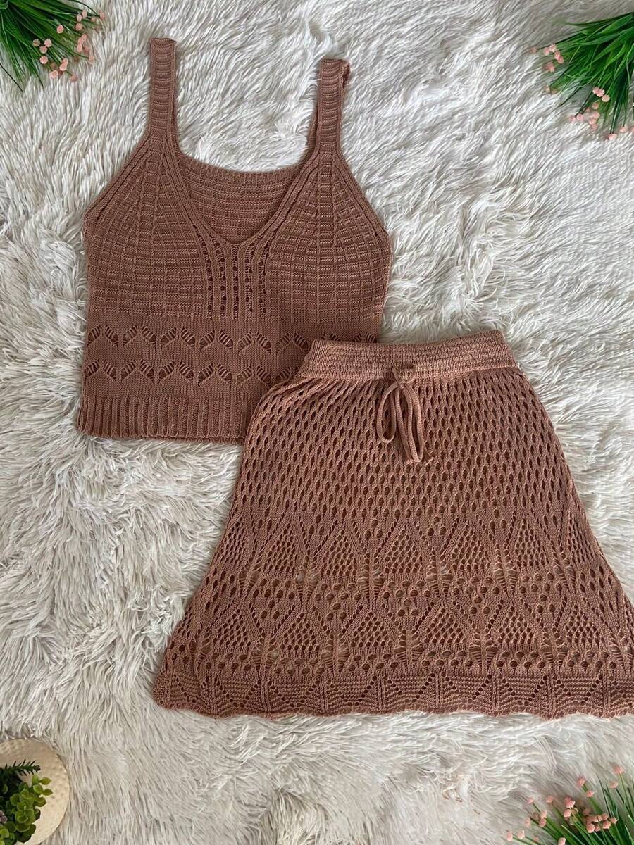 Conjunto em Crochê Frescor – Seu Look Perfeito para o Verão! ☀️