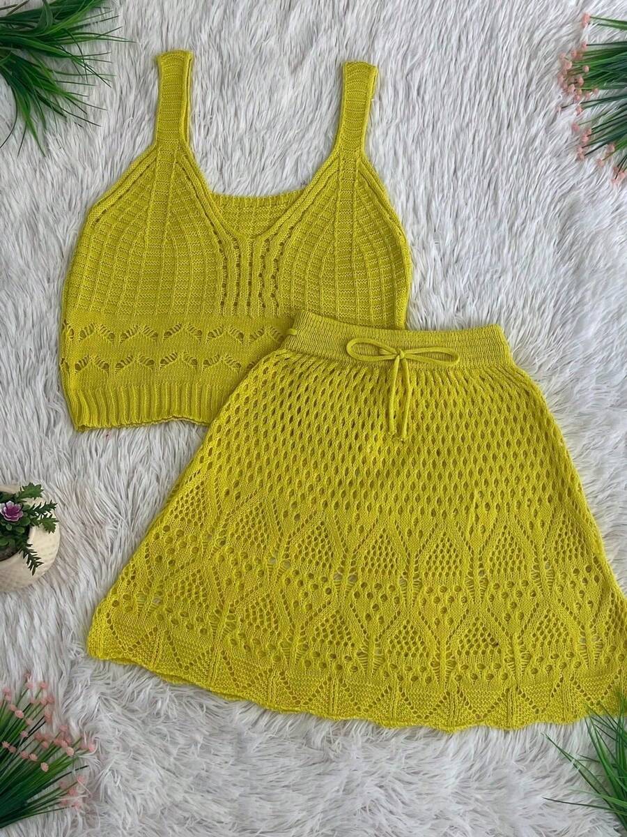 Conjunto em Crochê Frescor – Seu Look Perfeito para o Verão! ☀️