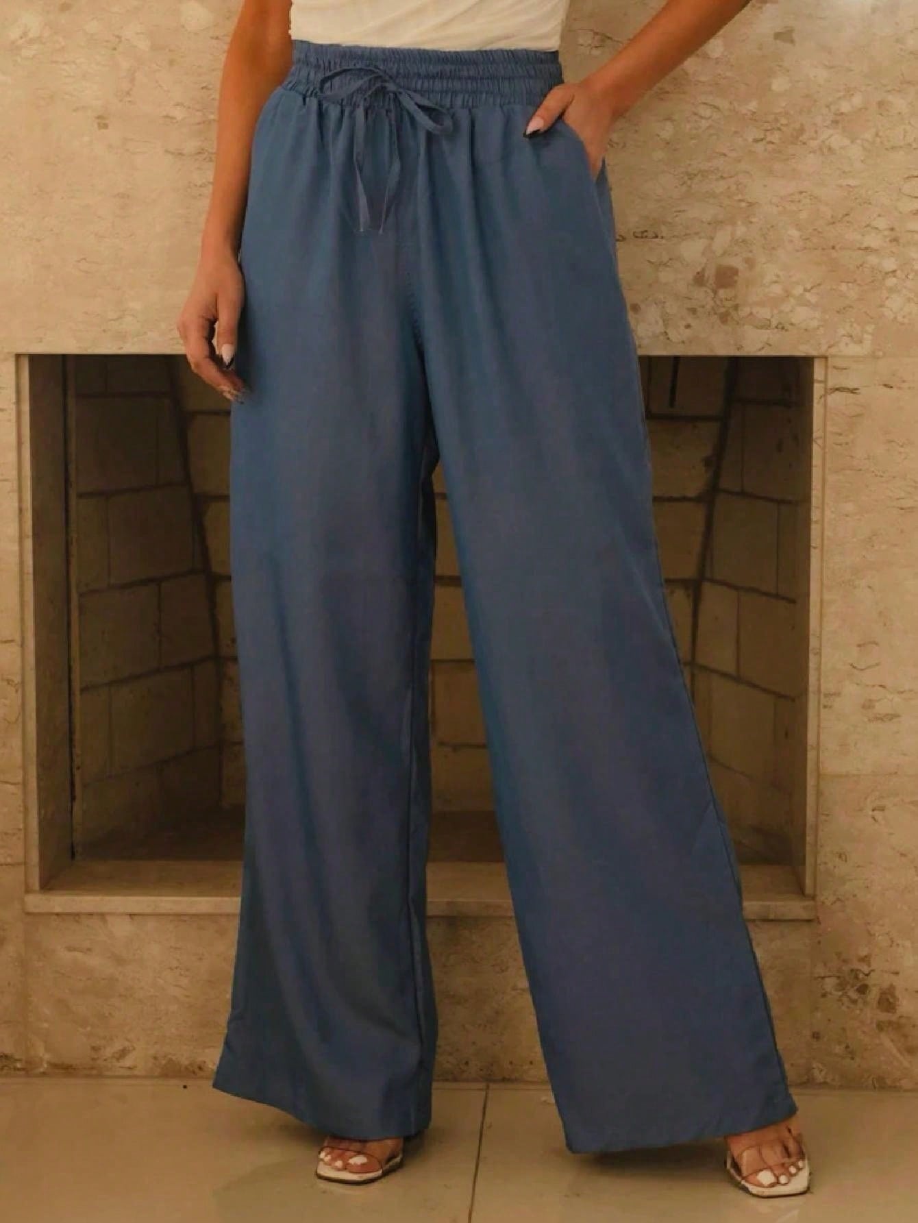 Calça Pantalona Cintura Alta – 12 Cores e Conforto