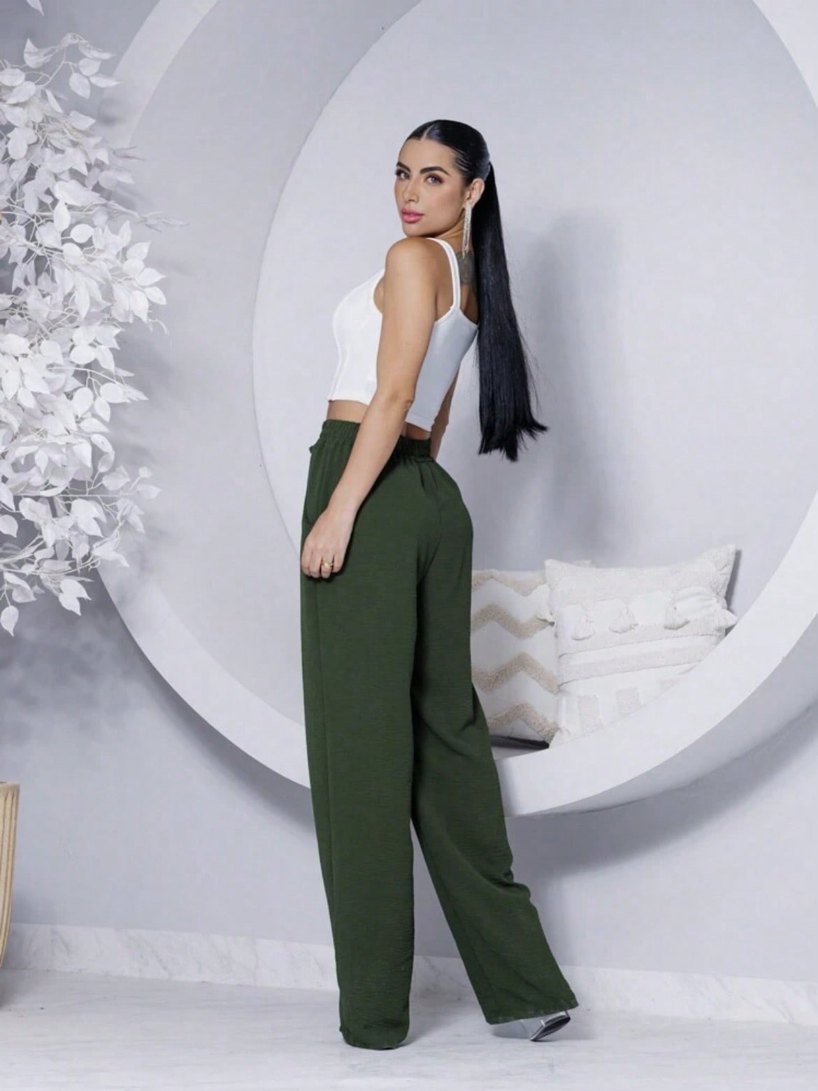 Calça Pantalona Cintura Alta – 12 Cores e Conforto