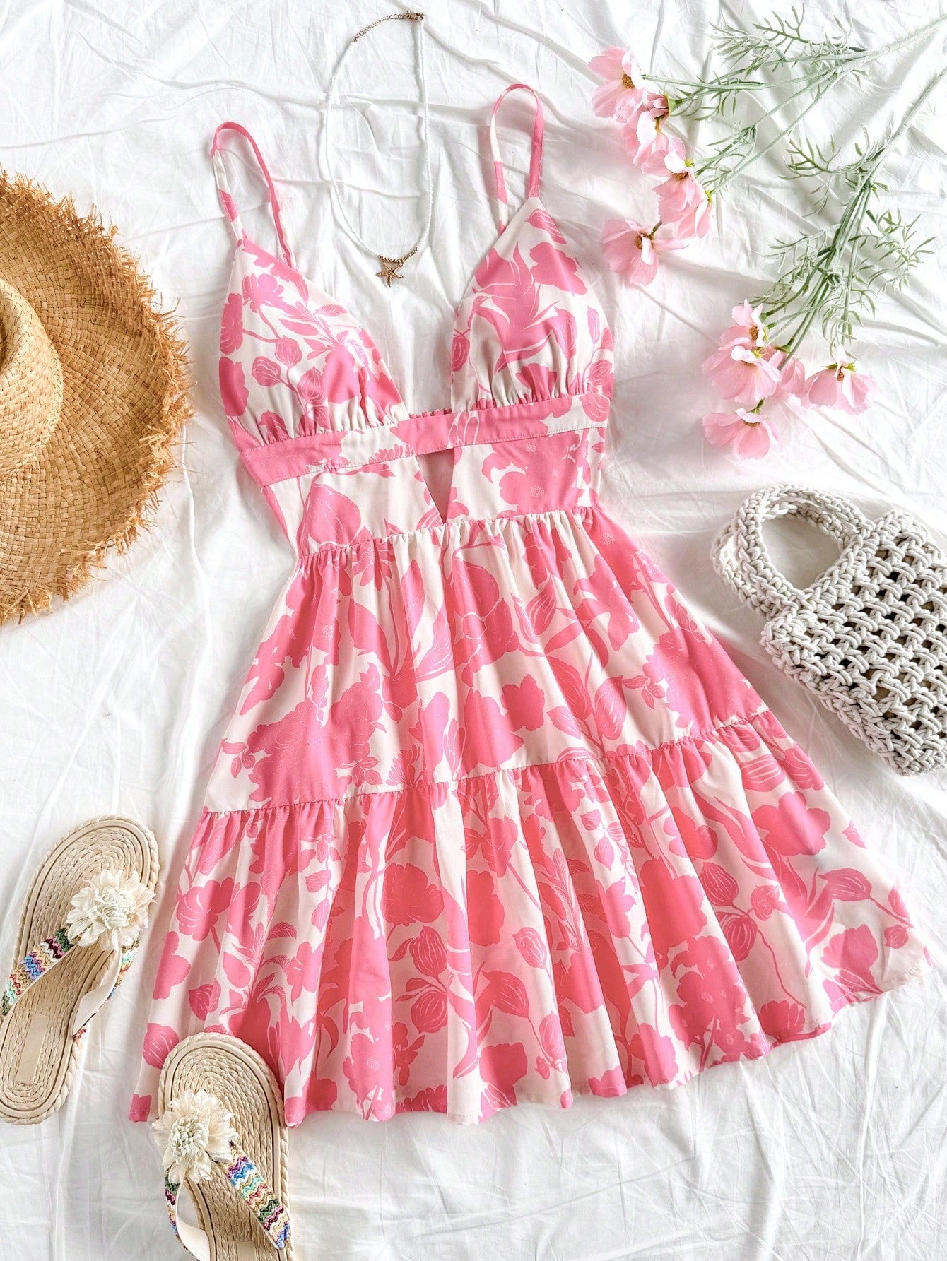 Vestido Curto com Decote em V – 9 Estampas e Cores