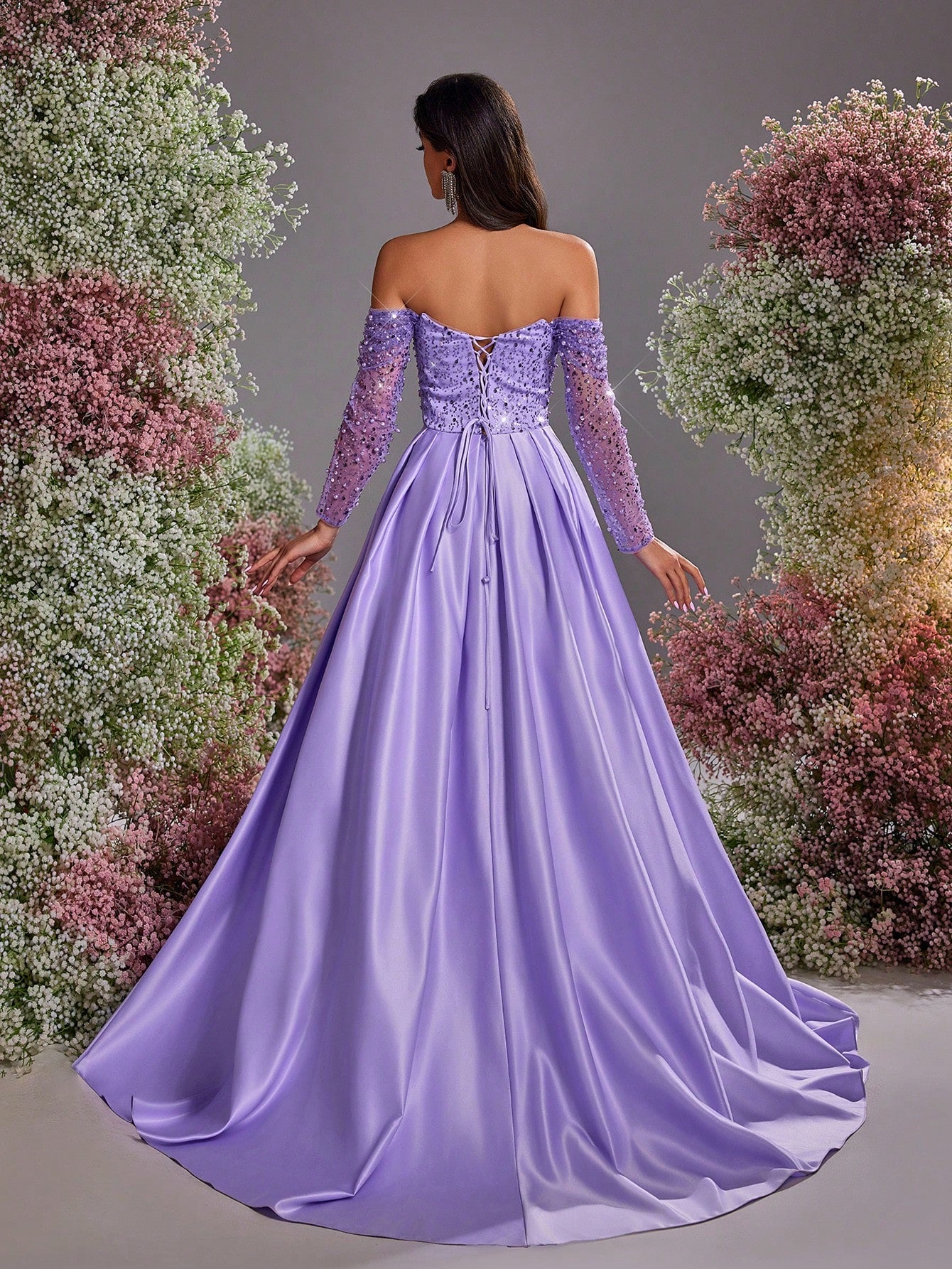 Vestido Longo Luxuoso Roxo | Brilho & Sofisticação