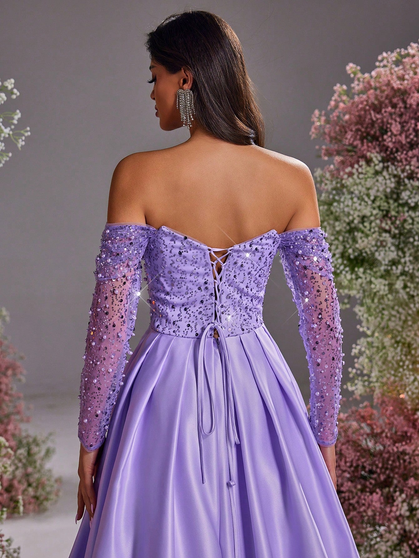 Vestido Longo Luxuoso Roxo | Brilho & Sofisticação