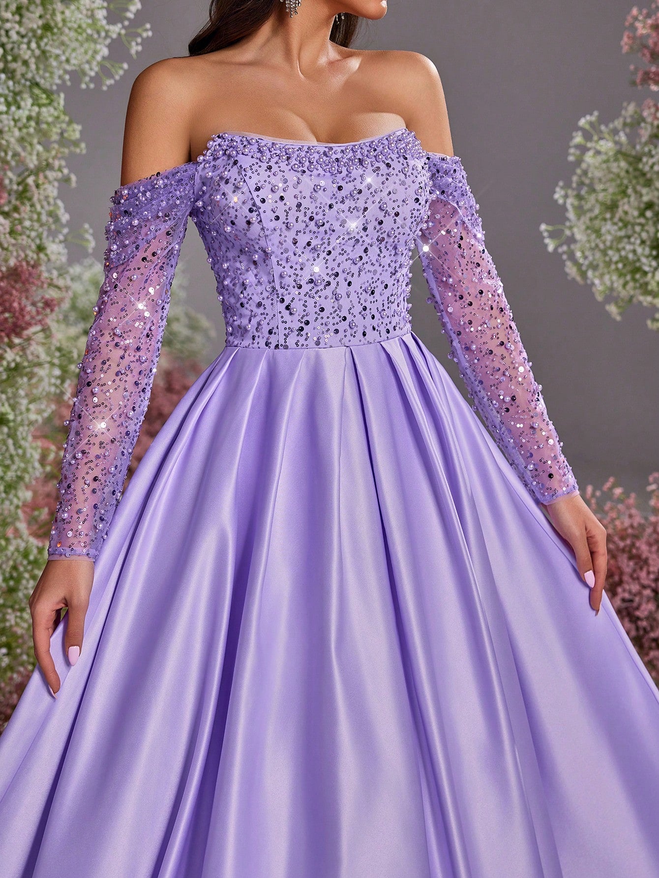 Vestido Longo Luxuoso Roxo | Brilho & Sofisticação