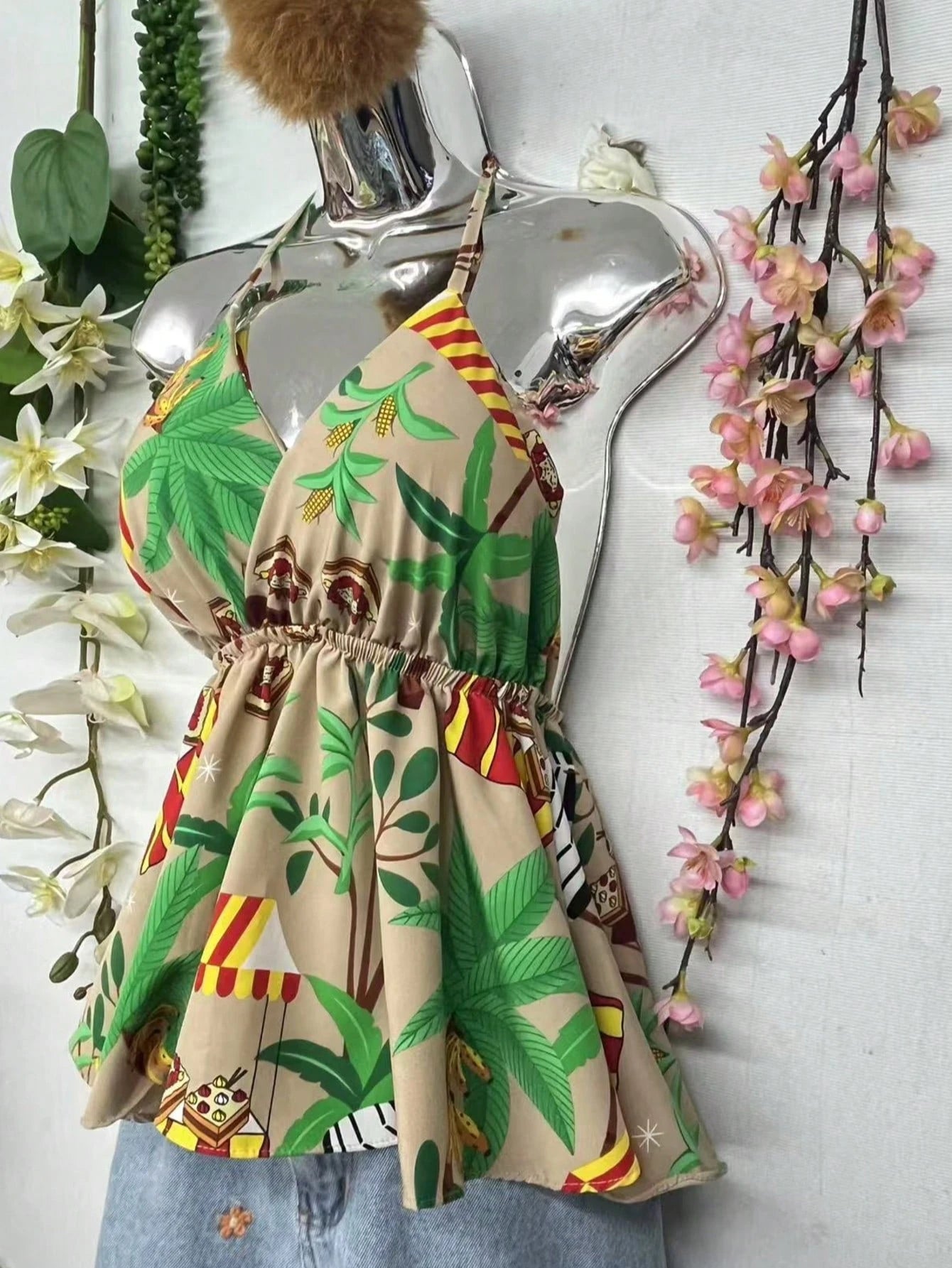 Blusa Tropical Feminina | 4 Cores e Costas Nuas!