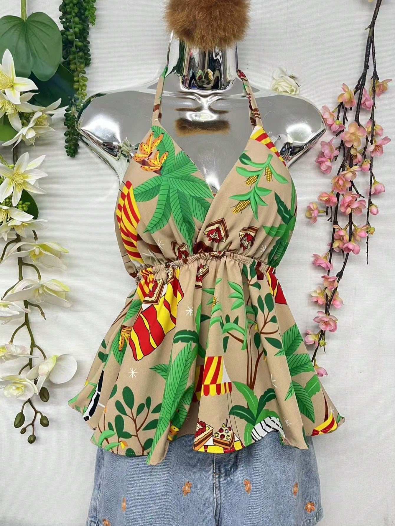 Blusa Tropical Feminina | 4 Cores e Costas Nuas!