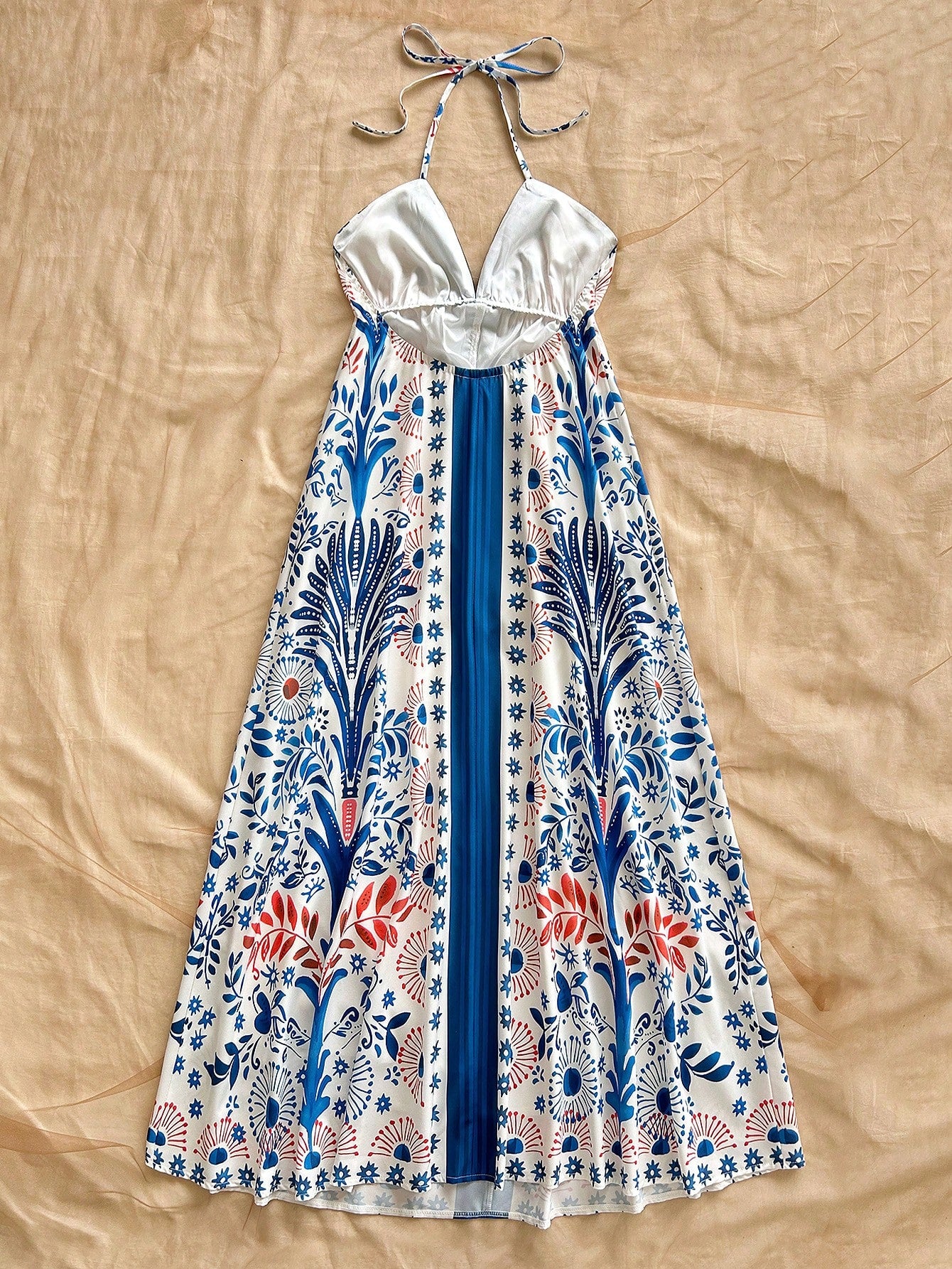 vestidos para o verão - Maxi de Verão – Estampa Tropical Azul!