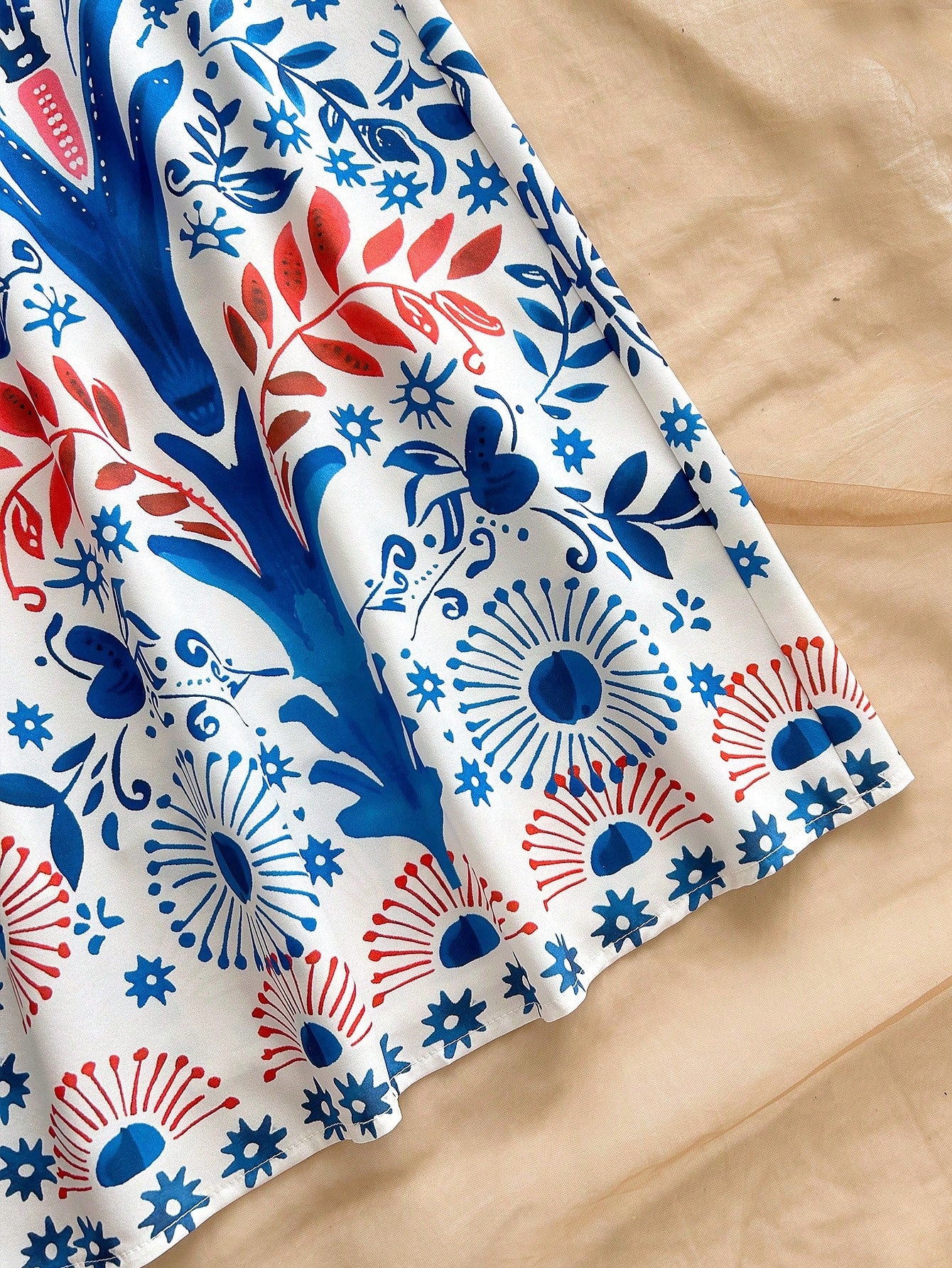 vestidos para o verão - Maxi de Verão – Estampa Tropical Azul!