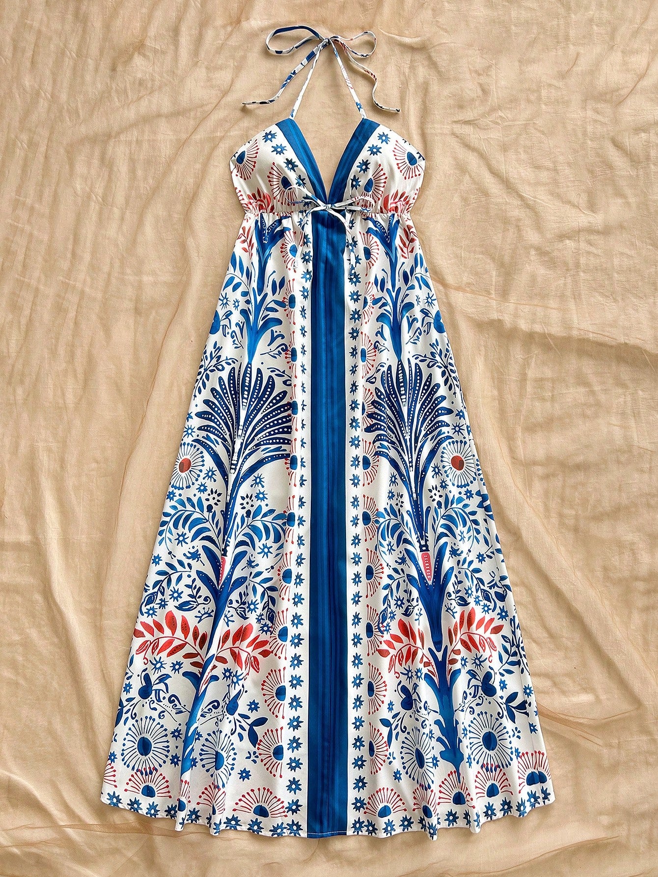 vestidos para o verão - Maxi de Verão – Estampa Tropical Azul!