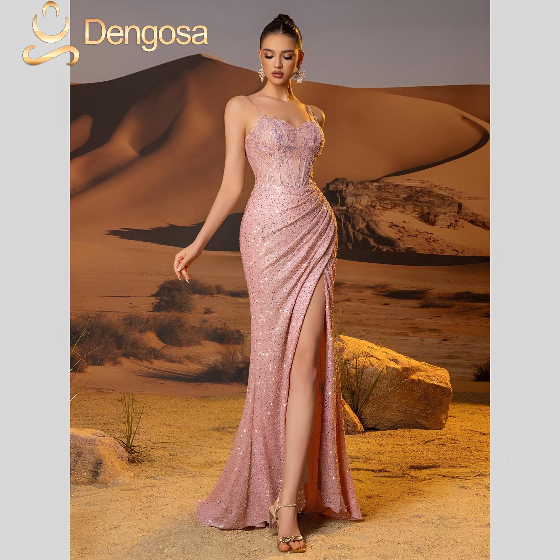 Vestido de Gala Luxuoso – 13 Cores Brilhantes!