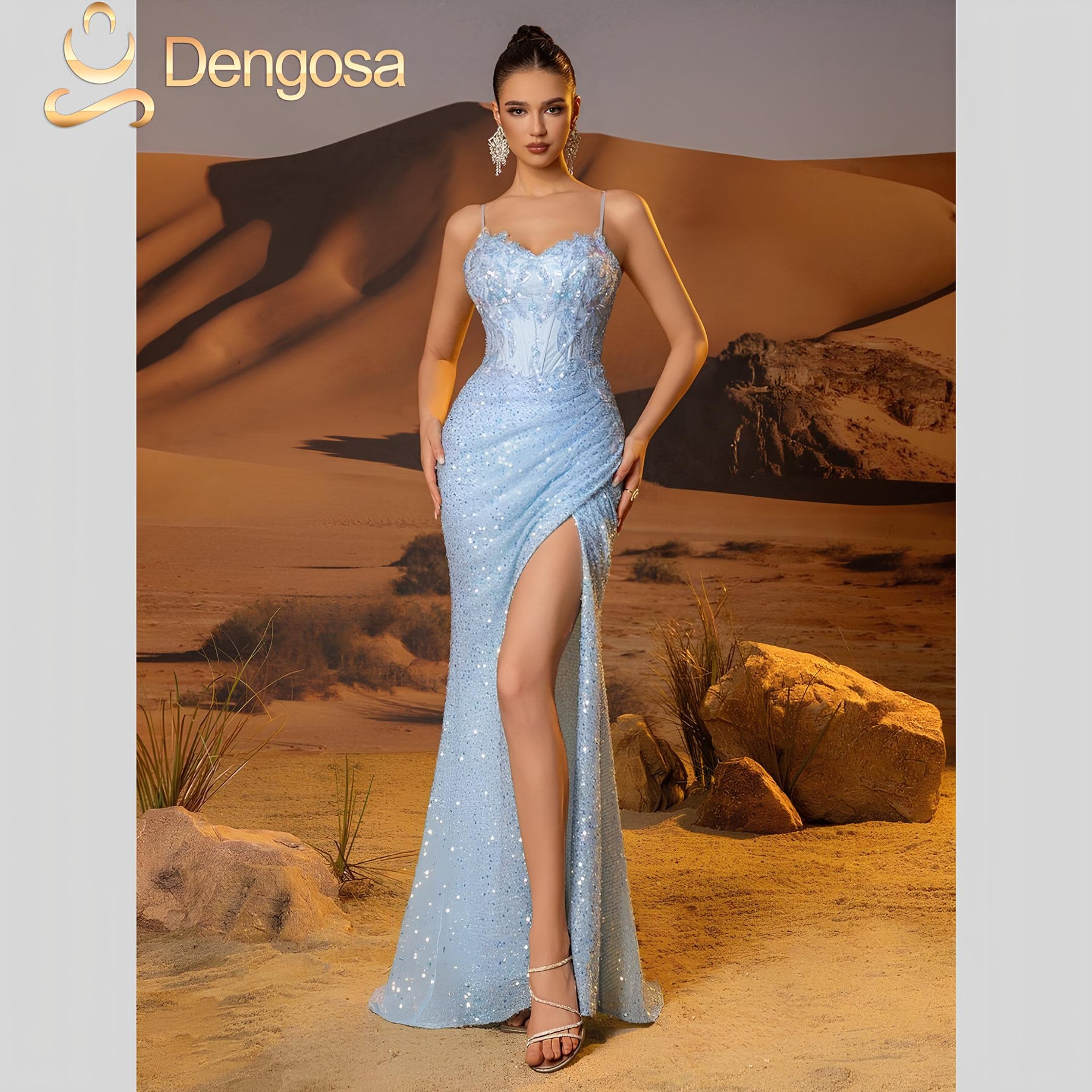 Vestido de Gala Luxuoso – 13 Cores Brilhantes!