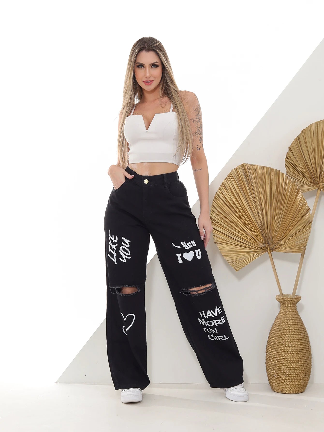 Calça Jeans Wide Leg