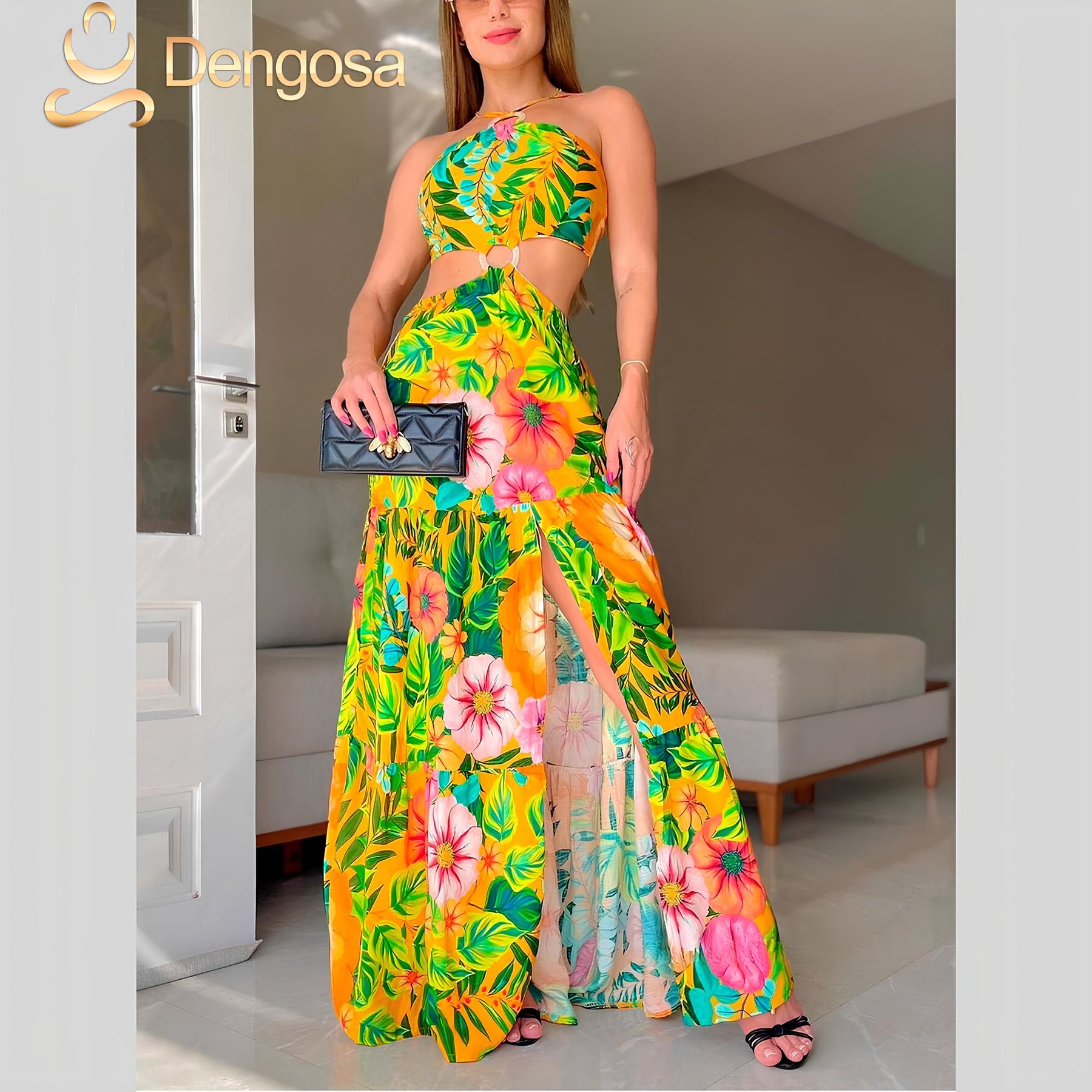 Vestido Longo com Fenda – 100% Elegância e Estilo!