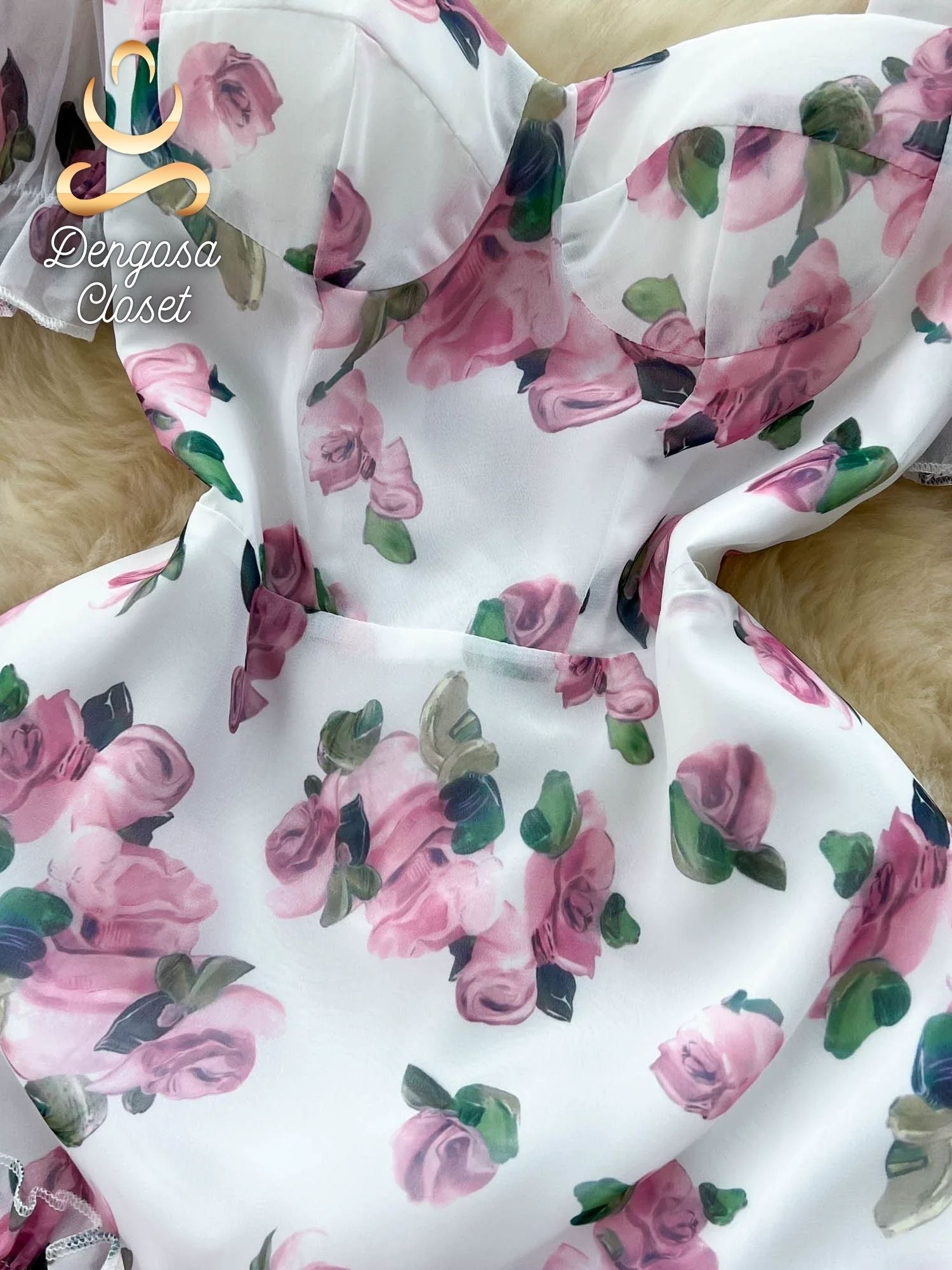 vestido longo de estampa floral - Dengosa Floral Éden