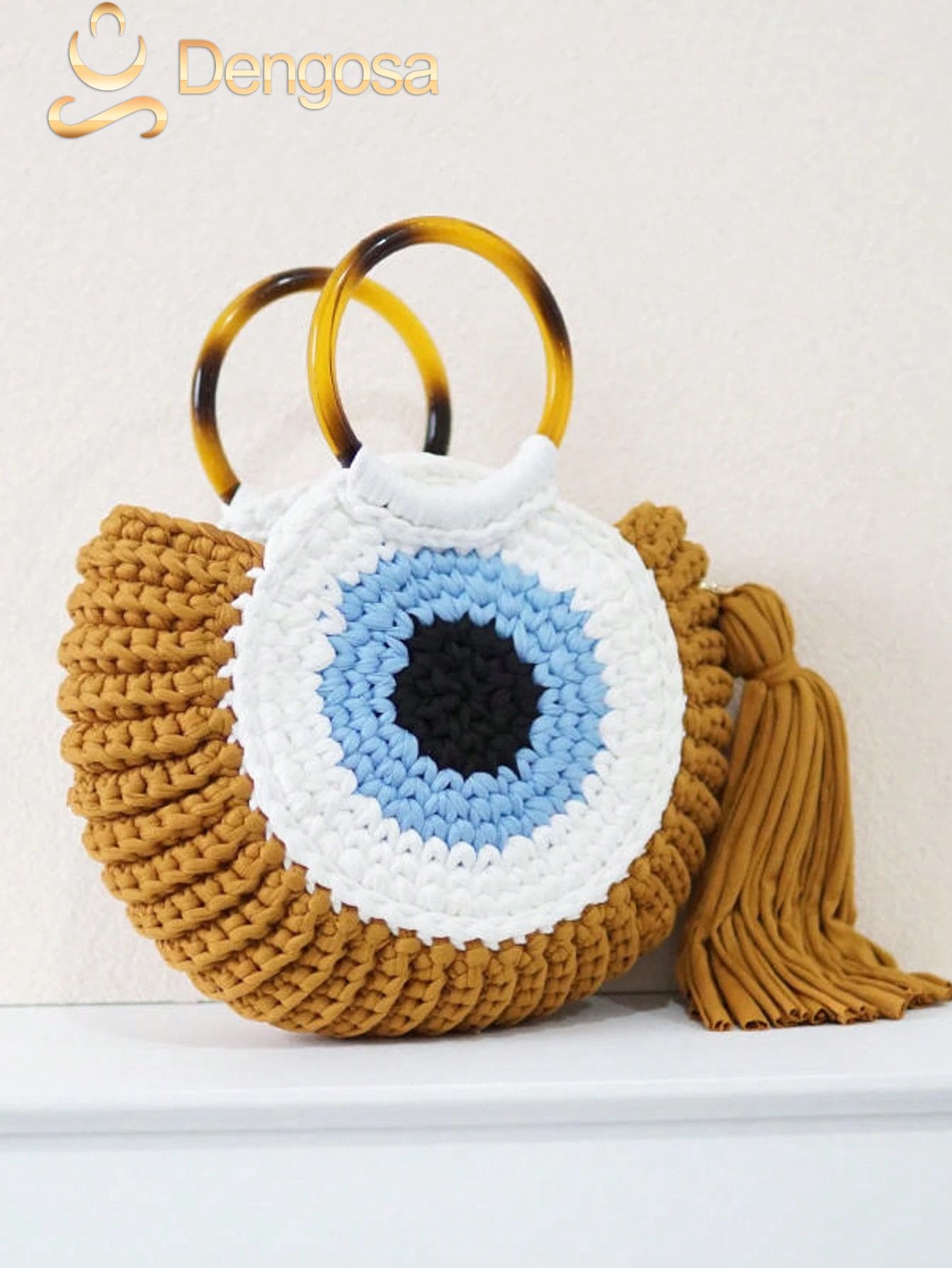 Bolsa de Crochê Olho Grego - 5 Cores e Design Exclusivo