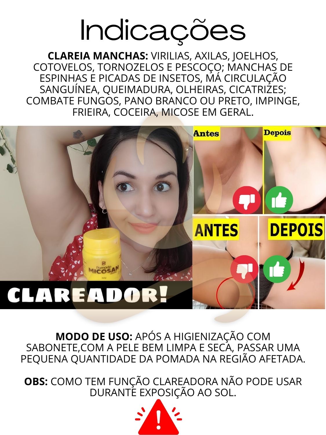 pomada clareadora - clareador artesanal