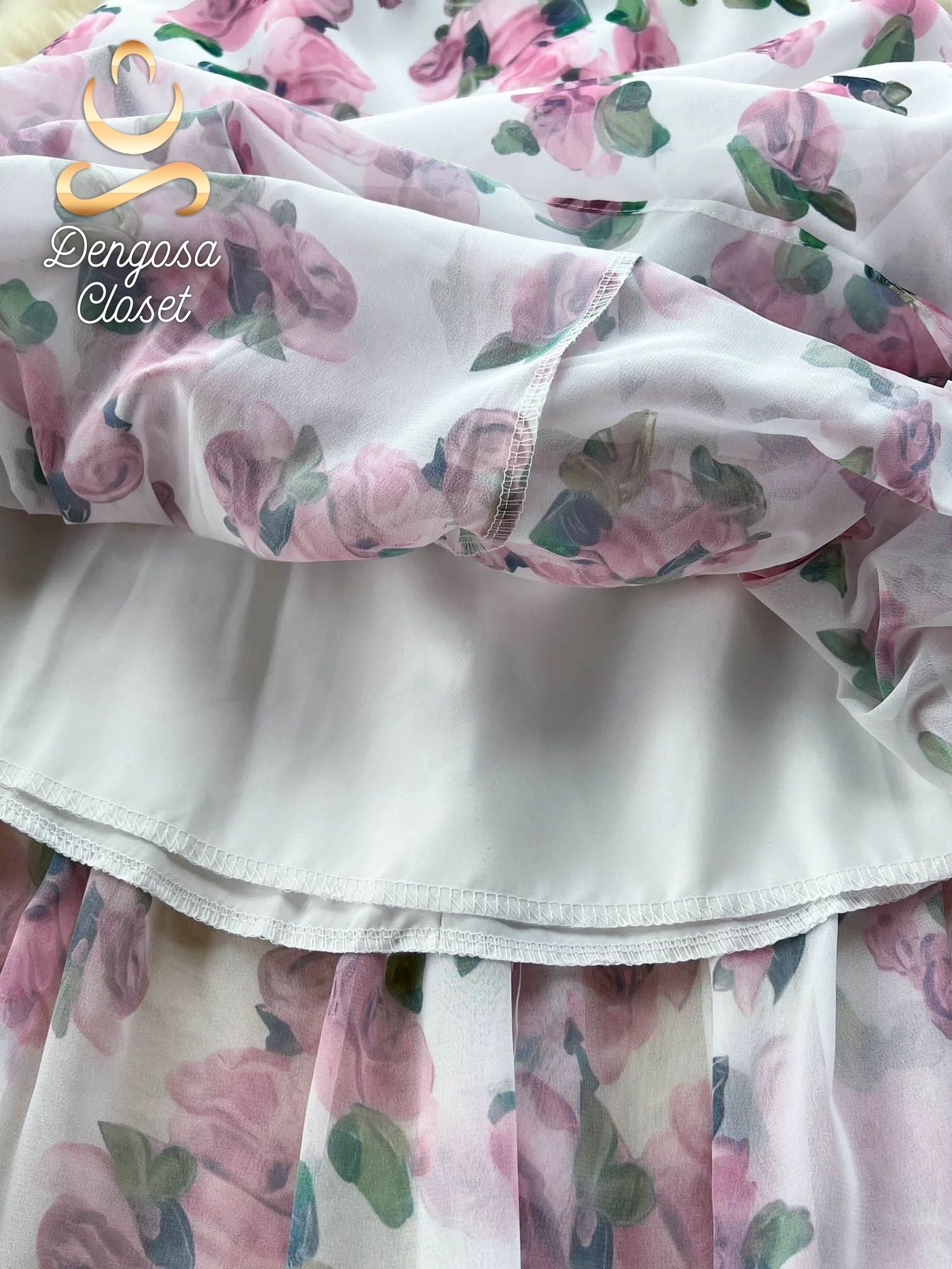 vestido longo de estampa floral - Dengosa Floral Éden