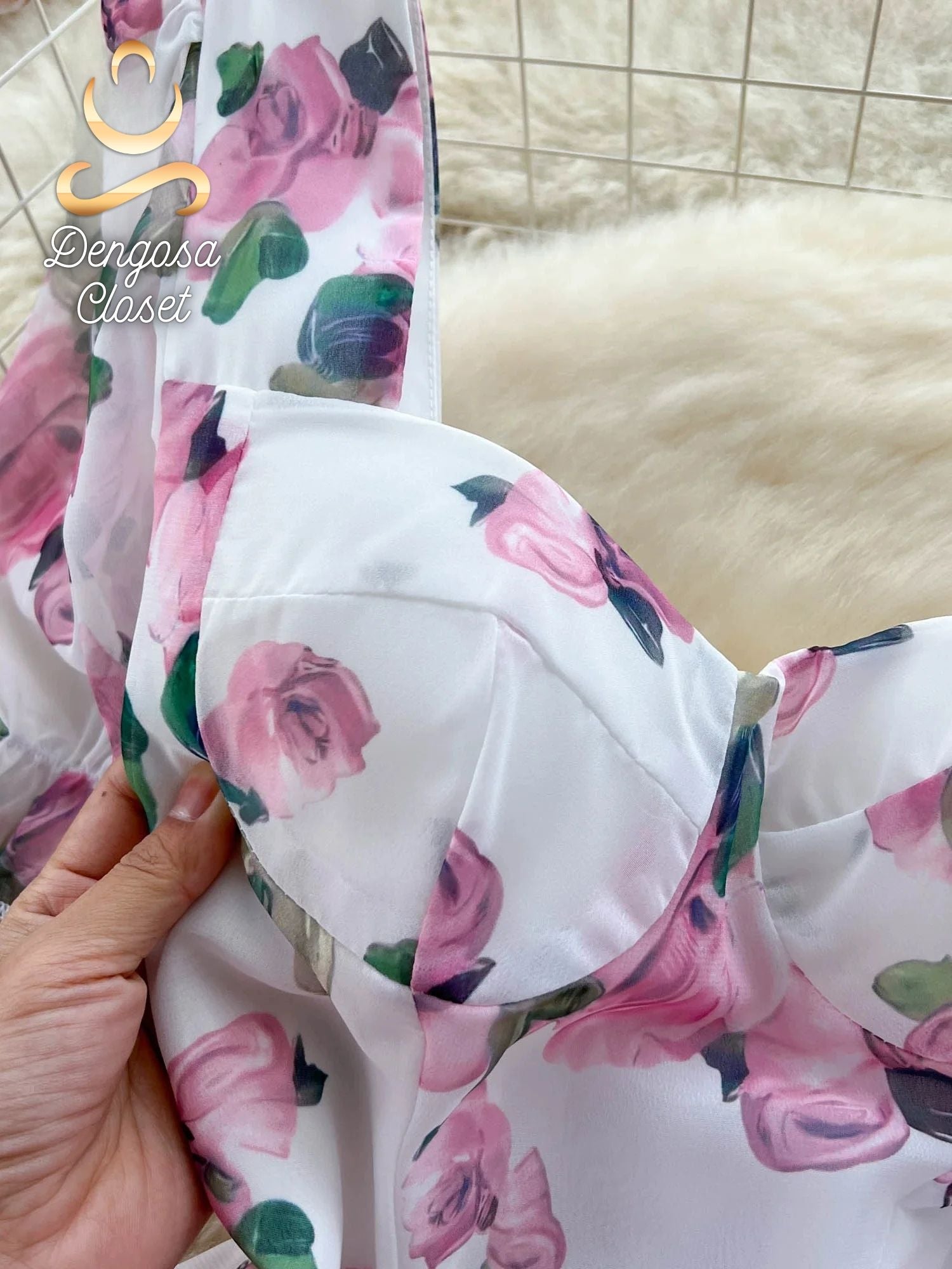 vestido longo de estampa floral - Dengosa Floral Éden