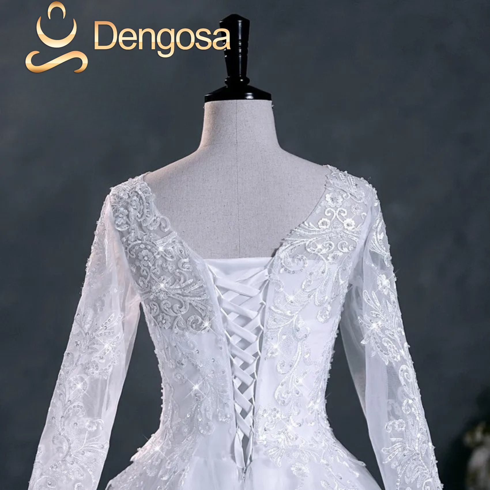 Vestido de noiva com mangas longas