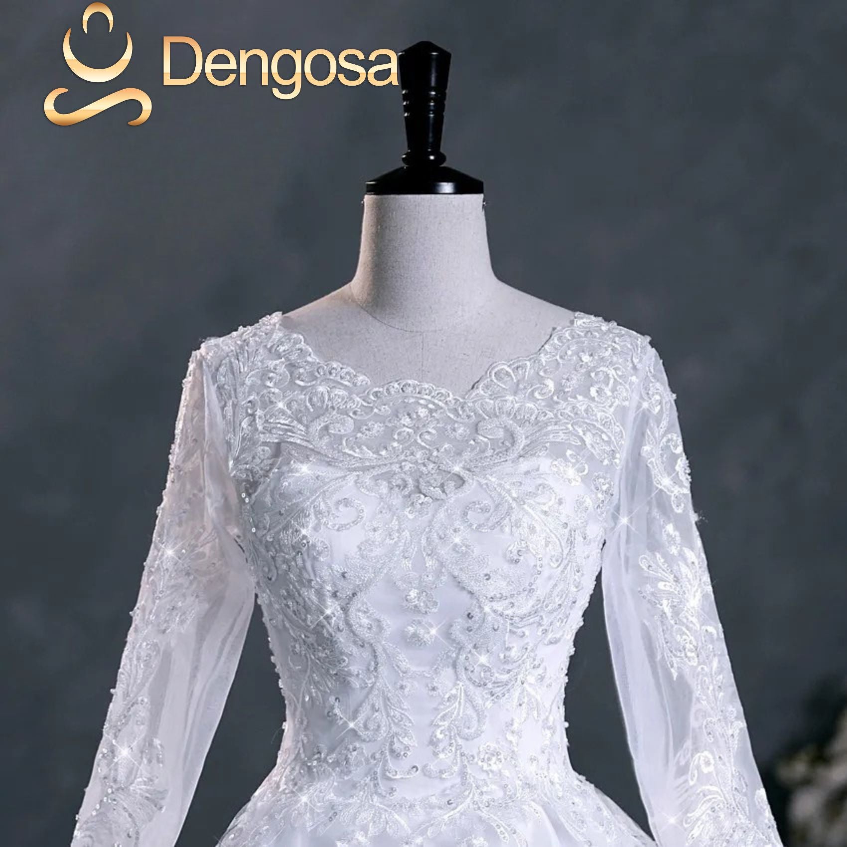 Vestido de noiva com mangas longas