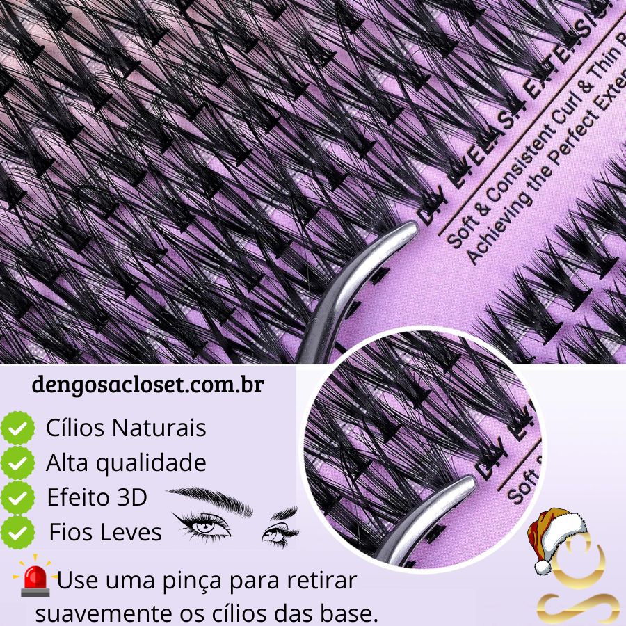 Extensão de Cílios: Transforme seu Olhar com o Conjunto Completo✨