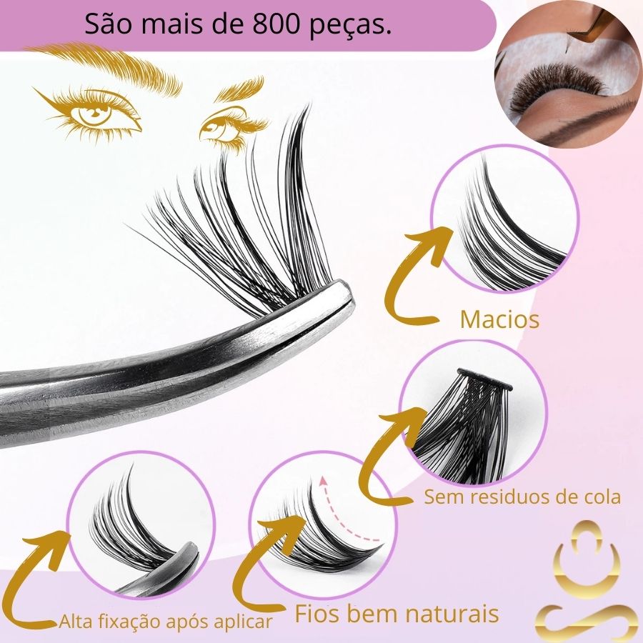 Extensão de Cílios: Transforme seu Olhar com o Conjunto Completo✨