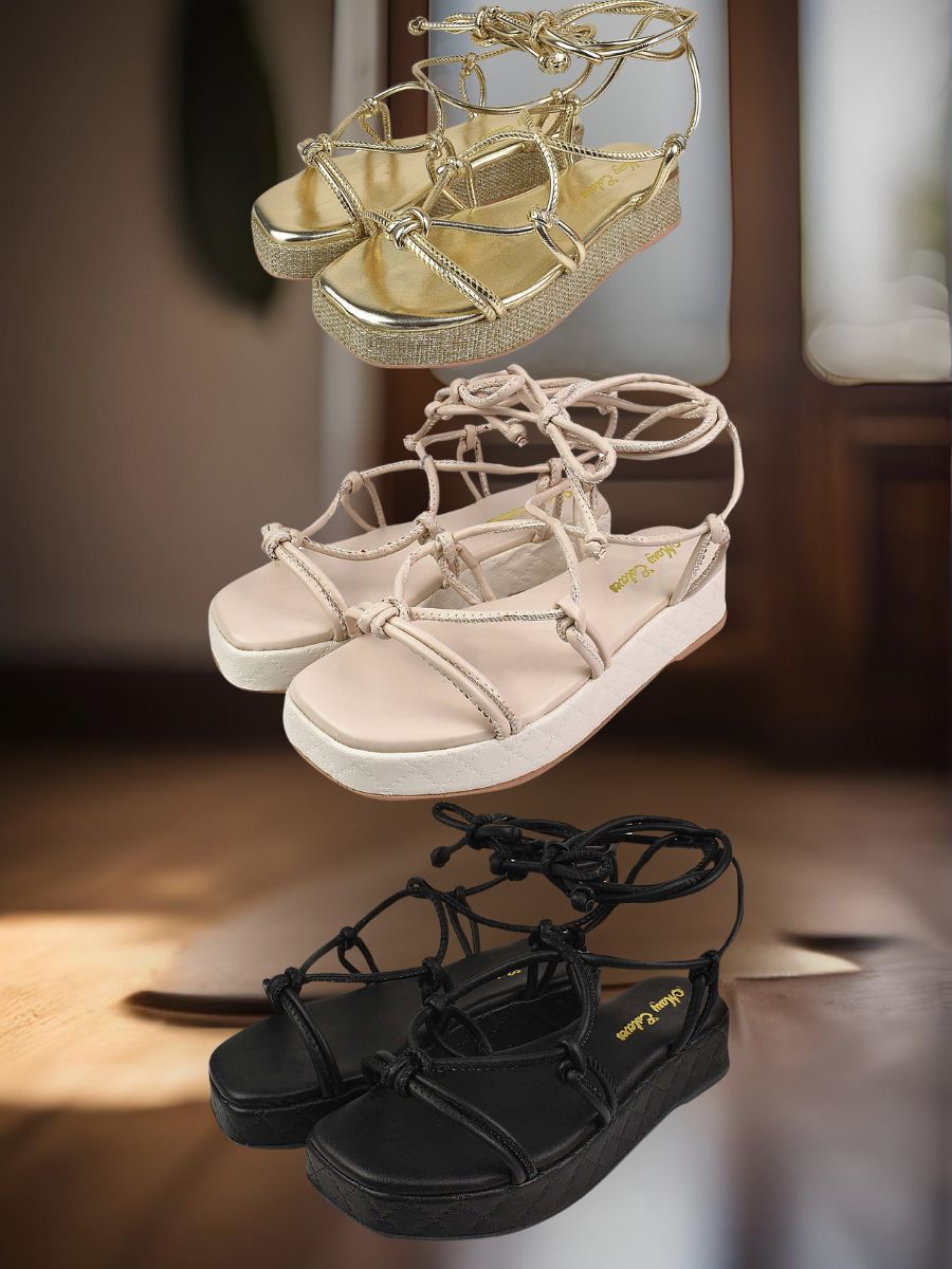 Sandália Feminina Papete de Amarrar