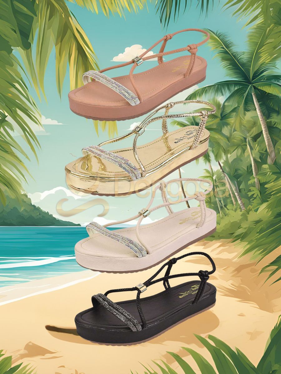 Sandália Papete Casual com Regulagem Frontal