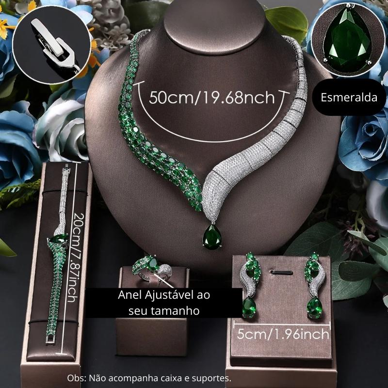 Conjunto de Joias Luxo Lágrimas da Serpente 🐍