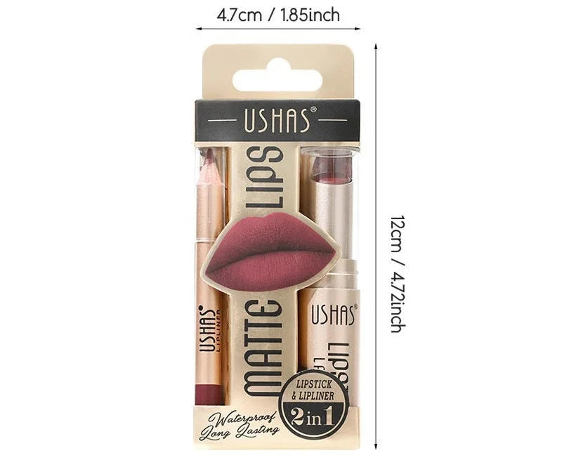 Batom com Efeito Impecável: O Segredo para Lábios Inesquecíveis! 2pcs 💋