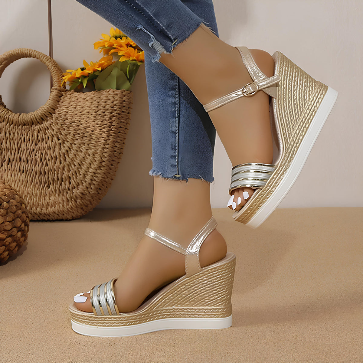 Sandália Salto Grosso Plataforma | 2 Cores, Tamanhos 33-40