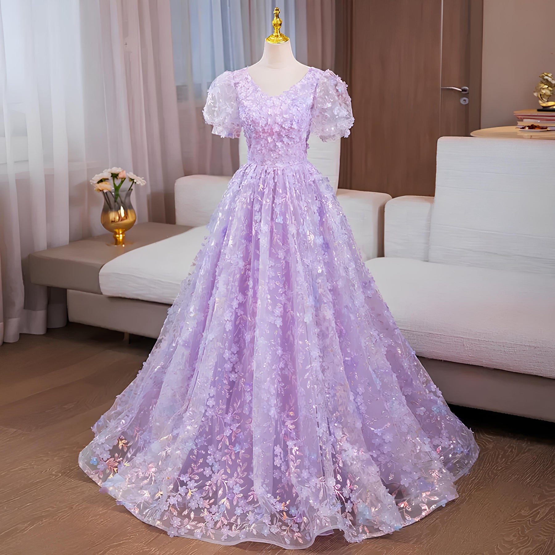 Vestido de Debutante Manga Longa | 4 Cores Sob Medida